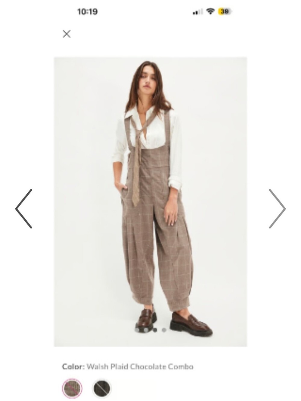 Walsh Plaid Chocolate Combo Women's Jumpsuit Overalls. - Picture 3 of 6